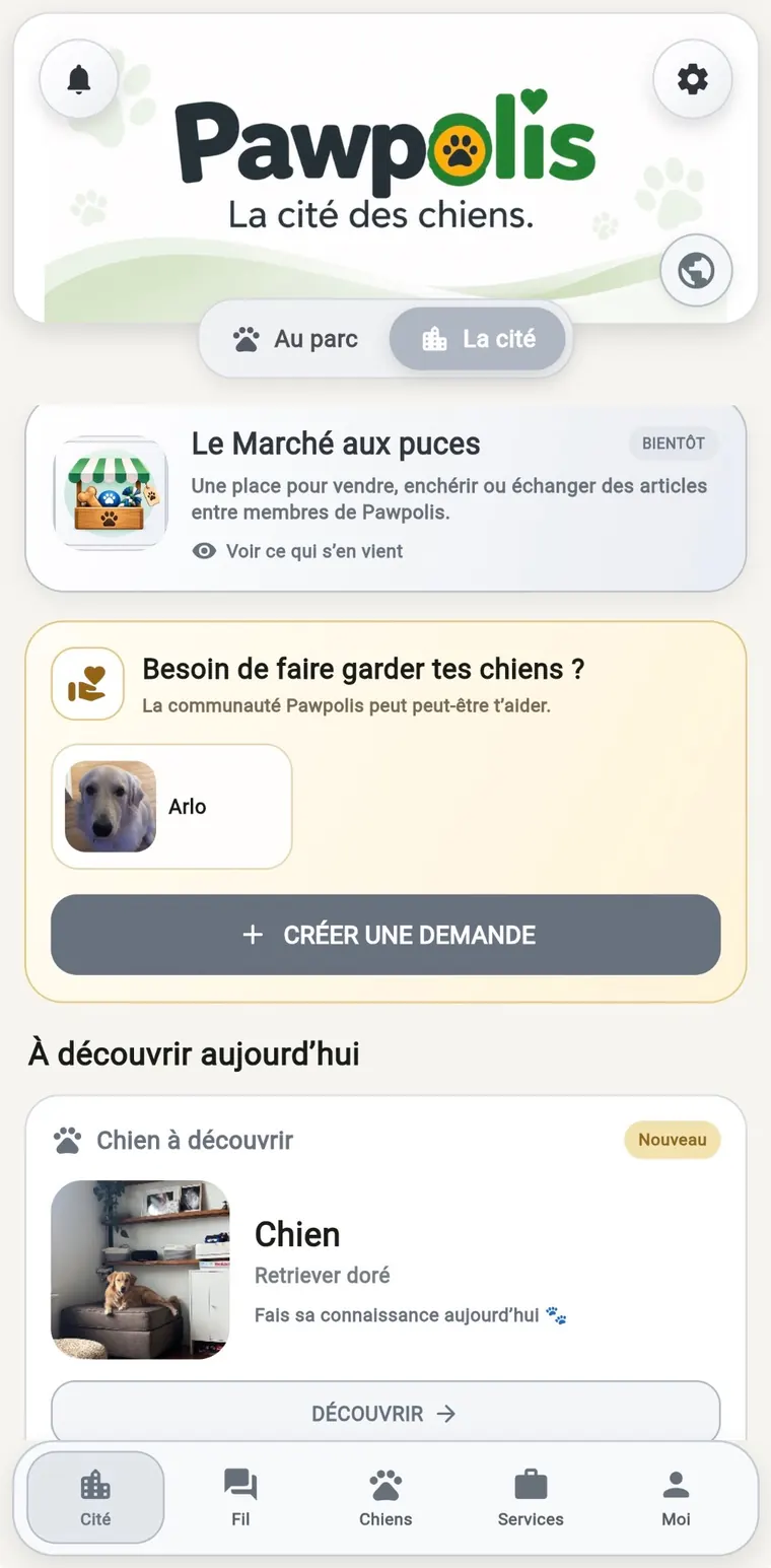 Accueil de La cité dans Pawpolis